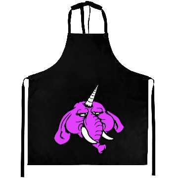 Discover Unicorn Big Elephant Sitting Angry Sad Funny Cool Aprons