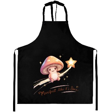 Discover Whimsical Mushroom Star Dreamer Design Aprons
