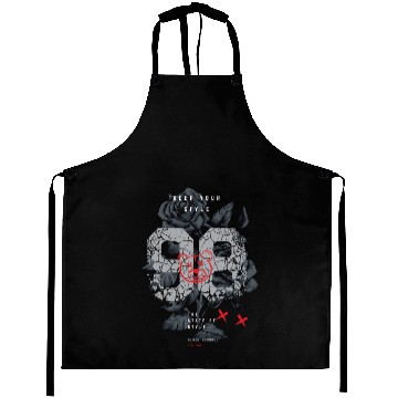 Discover Cracked Skull with Bear Mask Overlay Aprons