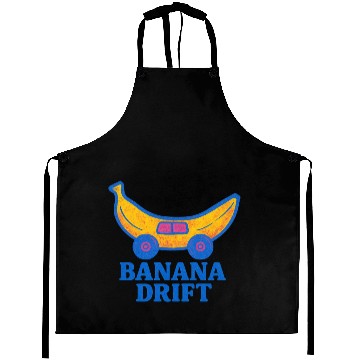Discover Whimsical Banana Drift Car Design Aprons