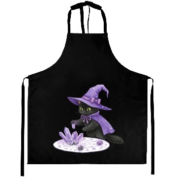Discover Enchanted Black Cat in Mystic Potion Aprons