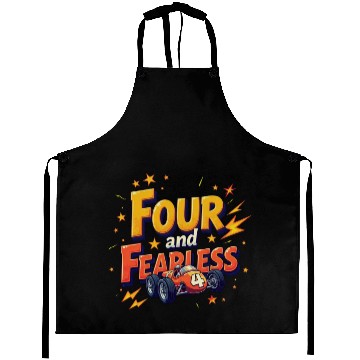 Discover Four and Fearless - 4th Birthday Race Car Design Aprons