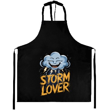 Discover Storm Lover Cloud with Lightning Art Aprons
