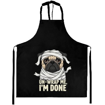 Discover Funny Mummy Dog Illustration Aprons