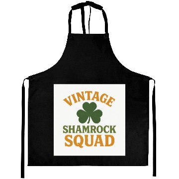 Discover Vintage Shamrock Squad Aprons Design