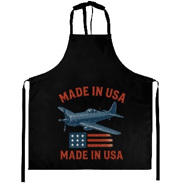 Discover Vintage Military Aircraft USA Prid Aprons