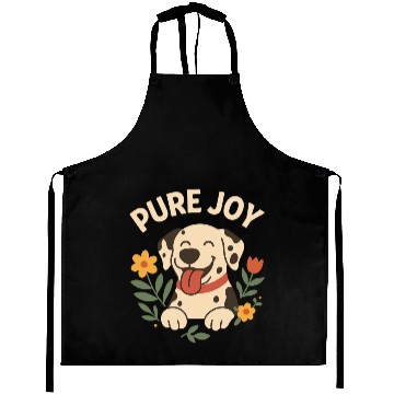 Discover Happy Dalmatian with Floral Accent Aprons