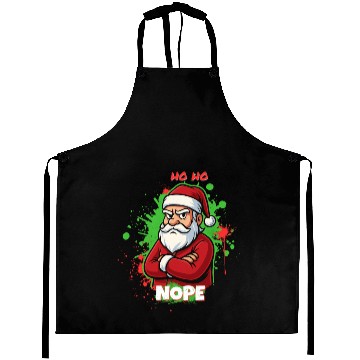 Discover Ho Ho Nope – Grumpy Santa Art Aprons