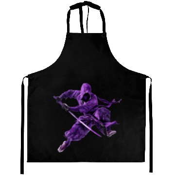 Discover Stealthy Samurai in Purple Armor Aprons
