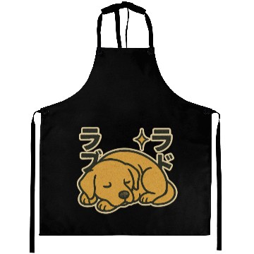 Discover Sleeping Golden LabradorJapanese Aprons