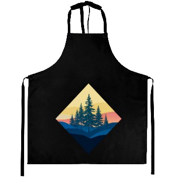 Discover Serene Mountain Pine Sunset Design Aprons