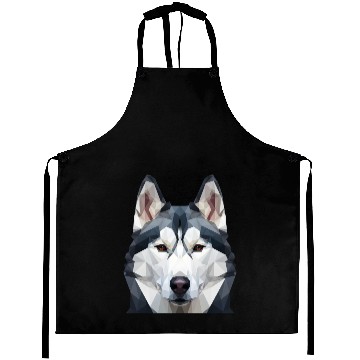 Discover Polygonal Husky Head Aprons