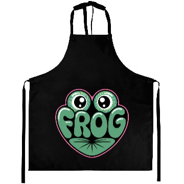 Discover Funny Frog Face – Cute & Quirky Amphibian Design Aprons