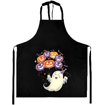 Discover Halloween Ghost with Jack-o'-Lantern Balloons Aprons