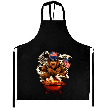 Discover Patriotic BBQ Gorilla Illustration Aprons