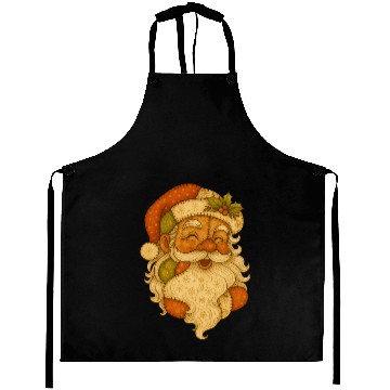Discover Patchwork Santa Face Vintage Christmas Folk Art Aprons