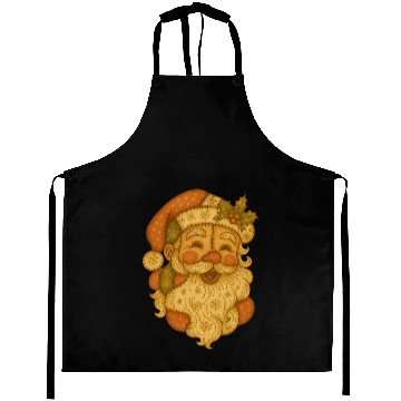 Discover Patchwork Santa Face Vintage Christmas Folk Art Aprons