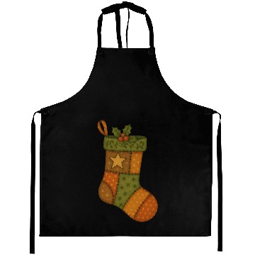 Discover Patchwork Stocking Christmas Vintage Folk Art Aprons