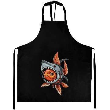 Discover Fierce Fish Shark Hybrid Art Aprons