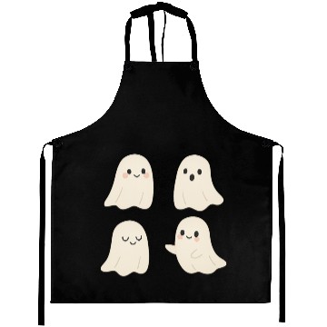 Discover Adorable Friendly Ghost Illustrations Aprons