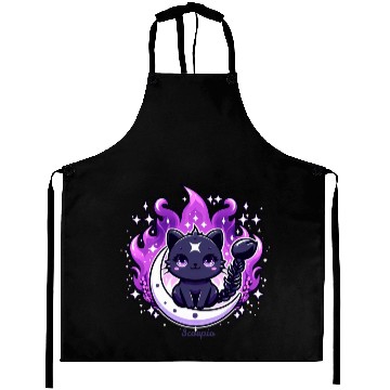 Discover Enchanted Night Sky Scorpio Cat Design Aprons