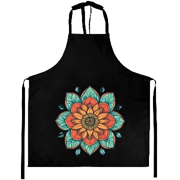 Discover Vibrant Mandala Floral Design Aprons
