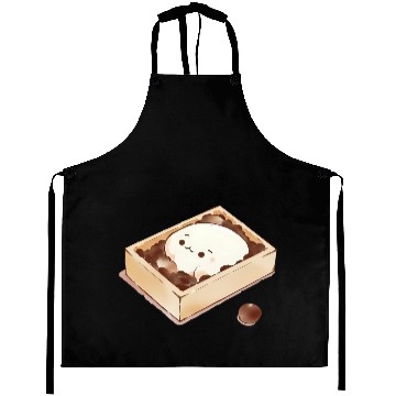 Discover Kawaii Mochi Cookie Illustration Aprons