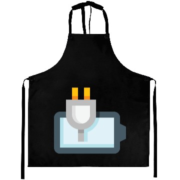Discover Electric Plug Motif on Modern Background Aprons