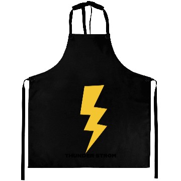 Discover Dynamic Yellow Lightning Bolt Design Aprons