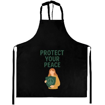 Discover Peaceful Defender Shield Illustration Aprons