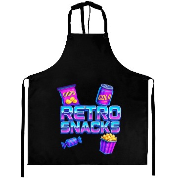 Discover Retro Snack Neon Illustration Aprons