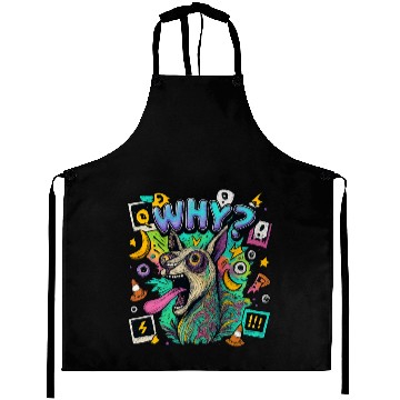 Discover Whimsical Psychedelic Animal Illustration Aprons