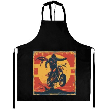 Discover Heroic Motorcycle Rider Artwork Aprons