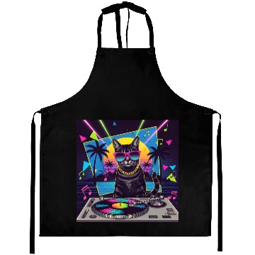 Discover 80s Retro Cat DJ Aprons