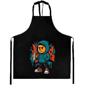 Discover Urban Graffiti Spray Kid Design Aprons