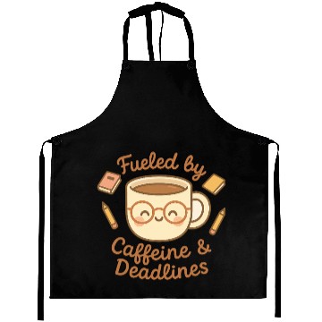 Discover Caffeine & Deadlines Coffee Lover Design Aprons