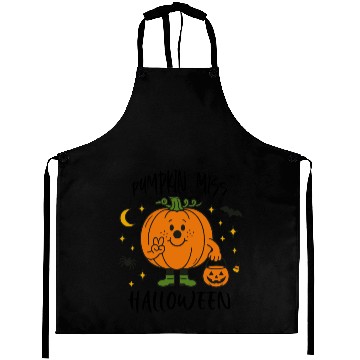 Discover Cute Pumpkin Character for Halloween Aprons