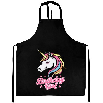 Discover Sparkling Rainbow Unicorn Birthday Aprons