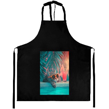 Discover Cool Cat by the Pool Aprons