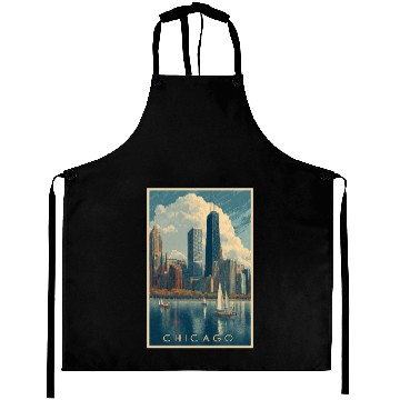 Discover Chicago Skyline with Sailboats Aprons