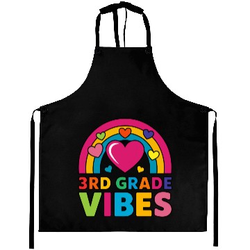 Discover Colorful Heart Rainbow 3rd Grade Vibes Aprons