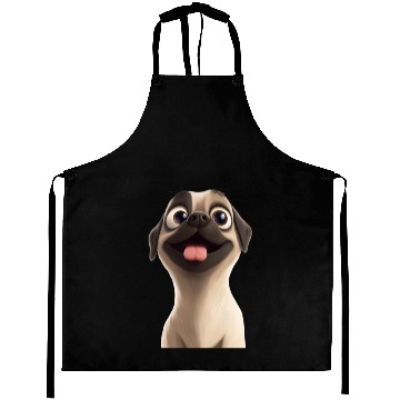 Discover Playful Pug Cartoon Design Aprons