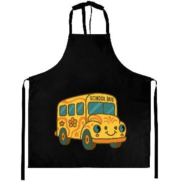 Discover Cute Yellow School Bus Back to School Fun Aprons