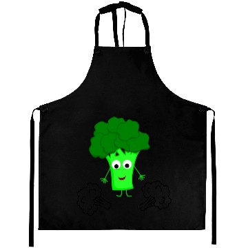 Discover Whimsical Broccoli Character Design Aprons