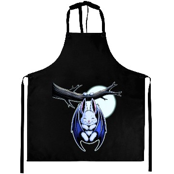 Discover Spooky Cute Kawaii Vampire Bat Bunny and Moon  Aprons