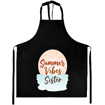 Discover Summer Vibes Sister Graphic Aprons