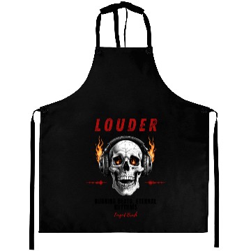 Discover Flaming Skull Headphones – Rock & Roll Design Aprons