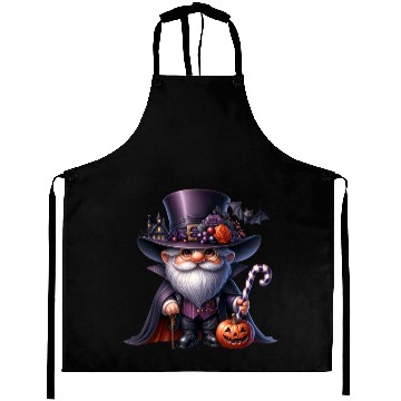 Discover Elegant Halloween Gnome – Top Hat, Pumpkin & Candy Aprons