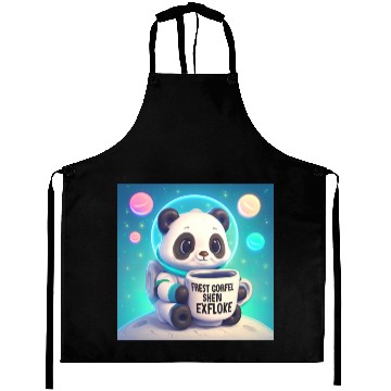 Discover Space Panda Coffee – Pastel Astronaut Art Aprons