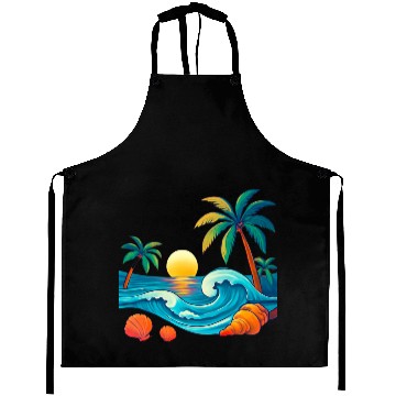 Discover Tropical Sunset Beach Vibes Aprons